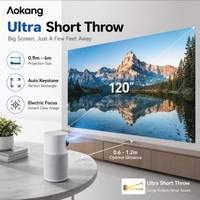 Proyector Portátil Inteligente con Android 14, Batería Integrada, WiFi 6, Enfoque Automático Keystone, Compatible con 4K, Alta Definición
