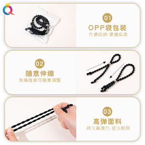 Lot de 2 bandeaux ajustables écologiques pour <span class=keywords><strong>cheveux</strong></span> <span class=keywords><strong>bouclés</strong></span> naturels, style africain, pour queue de cheval bouffante, pinces à <span class=keywords><strong>cheveux</strong></span> pour mariage - Product Image 2