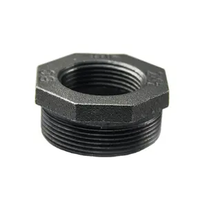 Fábrica de embarque 241 Reduzindo Hexágono Arbustos bucha 1/2 ''Artesanato acessórios de ferro fundido Maleável Preto Acessórios Para Tubos