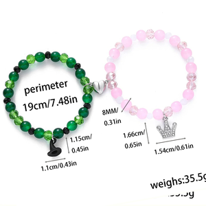 Kambaba Jasper สร้อยข้อมือเพิ่มความง่ายสำหรับผู้ชายผู้หญิงกระเป๋ากำมะหยี่ - Product Image 3
