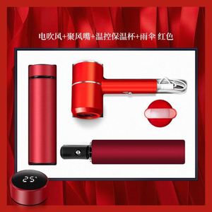 Juego de Regalo Personalizado de Lujo para Bodas, San Valentín, Año Nuevo y Navidad, con Secador de Pelo de Algodón, Paraguas y Termo - Product Image 3