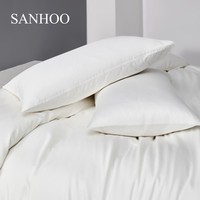 SANHOO Premium Logo personnalisé personnalisé blanc Polyester 60S Double King Sizes 4 pièces Ensemble de draps de literie