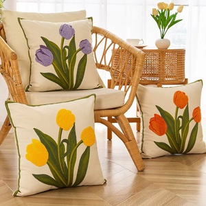 <span class=keywords><strong>Lienzo</strong></span> bordado diseño decorativo sofá funda <span class=keywords><strong>de</strong></span> almohada se puede desmontar y lavar almohada para dormir cojín - Product Image 2