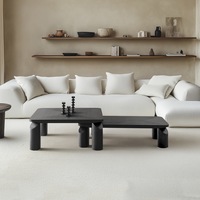 Table basse rectangulaire en bois de chêne noir de luxe moderne, fabrication OEM, pour la maison, l'hôtel, l'appartement, la villa, le bureau