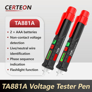 पेशेवर इलेक्ट्रिशियन चरण क्रम पोर्टेबल उच्च संवेदनशीलता 12-1000V AC DC बिना संपर्क वोल्टेज परीक्षक पेन - Product Image 2
