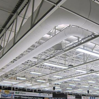 Système de conduits d'air flexibles en tissu de style industriel pour atelier de production, capacité de débit d'air élevée, faible coût d'entretien