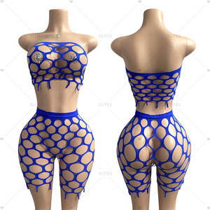 Ensemble ELITES Rave Body en résille String String Nouveautés Ensembles de vêtements de danse exotique - Product Image 1
