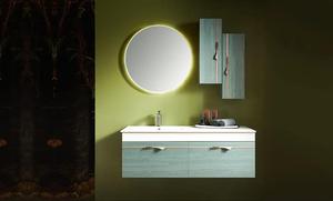 Ensemble <span class=keywords><strong>de</strong></span> <span class=keywords><strong>meuble</strong></span>-lavabo mural moderne en bois grainé avec lavabo et plan <span class=keywords><strong>de</strong></span> travail intégrés, <span class=keywords><strong>meuble</strong></span> <span class=keywords><strong>de</strong></span> <span class=keywords><strong>salle</strong></span> <span class=keywords><strong>de</strong></span> <span class=keywords><strong>bain</strong></span> pour appartement - Product Image 3