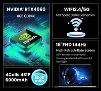 Ordinateur portable de jeu OEM 16 pouces DDR5 Intel I9-13900H 13e génération RTX 4060 16 Go GDDR5 Win 11 Pro 144 Hz 16:10 SSD 14 cœurs 2,6 GHz WiFi