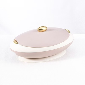 Lot de 3 casseroles isothermes ovales 4L, 5L, 6L, économiseuses d'espace, avec bouton doré bicolore, pour le Ramadan, l'Aïd, les banquets africains et les fêtes - Product Image 4