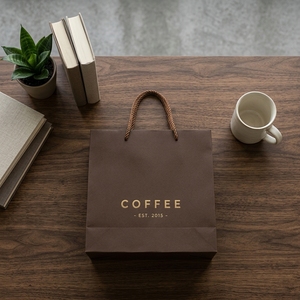 Sacchetto per Caffè in Carta Ondulata Marrone Scuro con Logo CMYK Personalizzabile per Confezioni di Caffè e Prodotti da Forno - Product Image 6
