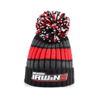 Bonnet d'hiver épais en acrylique de haute qualité avec logo brodé personnalisé BSCI, bonnet tricoté à pompon teint, nœuds à pois, plage