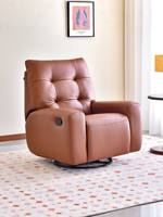 Canapé inclinable pivotant en cuir véritable fait main, avec cadre en bois moderne et artistique, pour salon