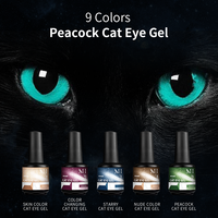 Menghe Cristal 3D aimant diamant paillettes opale paon oeil de chat gel vernis à ongles 9 couleurs paillettes gel vernis