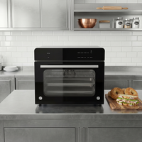 Four à convection électrique professionnel à 4 plateaux de 45 L avec humidification par pulvérisation et écran LED pour usage commercial en boulangerie, pour la cuisson de gâteaux et de pains