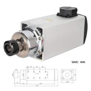 Motor de Husillo Cuadrado Refrigerado por Aire Zhong Hua Jiang de 5KW, 4 Rodamientos Cerámicos ER32, Motor de Husillo CNC para Máquina Router CNC - Product Image 3