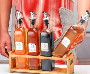 Bouteille d'huile en verre <span class=keywords><strong>de</strong></span> 500ml et bouteille d'huile <span class=keywords><strong>de</strong></span> patch en acier inoxydable Pot <span class=keywords><strong>de</strong></span> stockage d'épices <span class=keywords><strong>Vinaigre</strong></span> Huile Sauce <span class=keywords><strong>Vin</strong></span> <span class=keywords><strong>Cuisine</strong></span> Utilisation Bouteilles en verre - Product Image 2