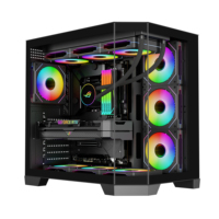 AntarcChill Factory OEM White Panoramic ATX Gaming Computer Case Tempered Glass Mid Tower Chassis Support 10 Fans 360mm Radiator