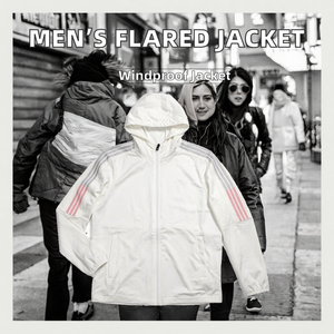 Veste de sport décontractée pour homme, coupe-vent, en nylon, à capuche, fermeture éclair - Product Image 2