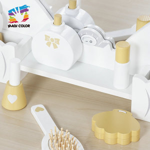 2025 LED Vanity Table Set-Coiffeuse princesse en bois avec miroir et interrupteur de lumière, jouet de maquillage pour les filles W08H222 - Product Image 4