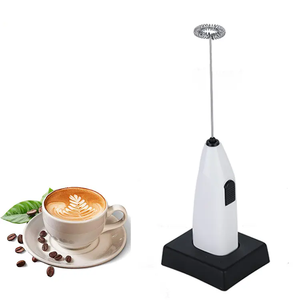 Nouveau design, batteur à œufs électrique de haute qualité, mousseur à lait sans fil avec support noir - Product Image 5