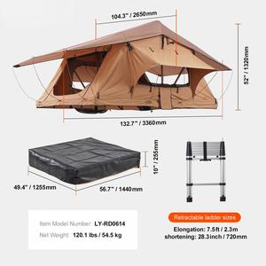 <span class=keywords><strong>Tente</strong></span> de toit <span class=keywords><strong>gonflable</strong></span> <span class=keywords><strong>pour</strong></span> voiture, SUV, camion, Jeep, fourgonnette, camping, une chambre, quatre saisons, double couche, automatique, imperméable, 1-2 personnes - Product Image 2
