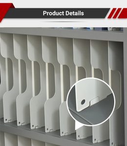 Étagère <span class=keywords><strong>de</strong></span> rangement pour documents en métal gris avec 48 emplacements pour <span class=keywords><strong>dossiers</strong></span> <span class=keywords><strong>suspendus</strong></span> pour le bureau, la salle <span class=keywords><strong>d</strong></span>'archives, le classeur - Product Image 4