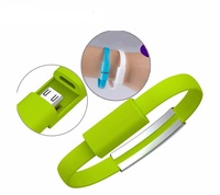 Kabel Pengisi Daya USB Datar USB Gelang Silikon Switch USB Kabel Gelang Mikro USB Kabel Data Pengisi Daya untuk Android