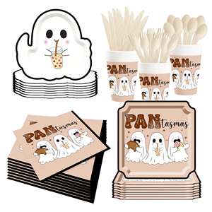 DAMAI New Model Ghost square Plate Paper Themed Disposable Paper Plate and Paper Cup for Halloween Party Supply - Product Image 5