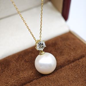 UM Jewelry Platinum PT900 <b>Charm</b> Necklace Silver Chain Lab-Grown Hexagon Cut Diamond Engagement Wedding Party Anniversary - Product Image 2