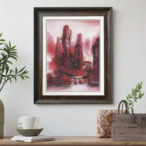 Hecho a mano Zhangjiajie <span class=keywords><strong>Avatar</strong></span> <span class=keywords><strong>paisaje</strong></span> pared arte cinabrio arenisca pintura <span class=keywords><strong>paisaje</strong></span> decoración del hogar ornamento escena obra de arte Original - Product Image 4