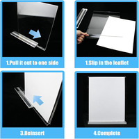 Support de signalétique en acrylique double face, cadre photo en acrylique transparent pour table, porte-menu et prospectus pour bureau, magasin, mariage, fête