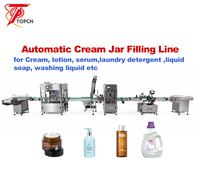 Machine de remplissage, de bouchage et d'étiquetage entièrement automatique à servo-moteur pour pots de crème cosmétique et de lotion