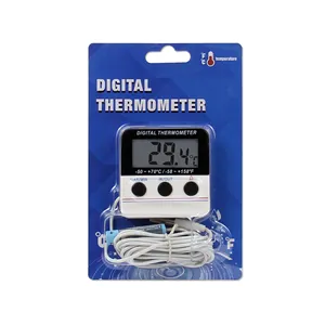 Thermomètre numérique pour intérieur et extérieur avec sonde, jauge d'humidité et de température pour serre, incubateur, terrarium.