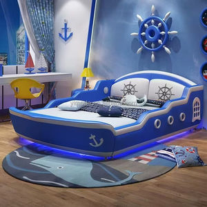 Cama de coche para niños bonita y moderna, coche de carreras creativo de cuero, cama doble, muebles de dormitorio para niño y niña, juego de dormitorio, cama de coche para niño - Product Image 6