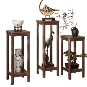 Soporte para flores de madera maciza, rectangular, estilo asiático, duradero, tipo de soporte, estante de almacenamiento versátil para uso en interiores y exteriores - Product Image 5
