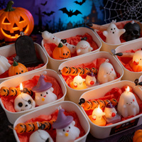 Bougie artisanale en cire d'abeille pour Halloween, aromathérapie, écologique, en verre, forme citrouille et fantôme, parfum dessert, non toxique