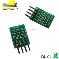 Aiba -TX1 Modul Pemancar ASK Nirkabel Otomatis Ukuran Kecil 433.92MHz 75KHz Toleransi Frekuensi >10dBm Daya 3-15V