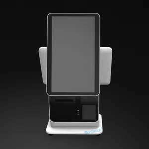 Manufacturers supply IPS 10 point multi touch screen Self service pos kiosk visitors management with MSR reader