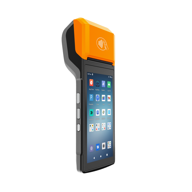5.5'' IPS HD Display 4+64GB Handheld POS Terminal 58mm Built-in Thermal Receipt Printer USB Wi-Fi NFC BT Dual SIM Android 11.0