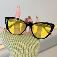 Lunettes de soleil rétro œil de chat anti-lumière bleue en gros - Lunettes de vision nocturne pour femmes avec verres jaunes/orange/rouges