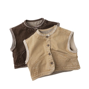 Nouvelle Collection Printemps 2026 – <span class=keywords><strong>Gilet</strong></span> en Coton Rétro Style Coréen et Japonais pour Enfants (Garçons et Filles) – Haut Polyvalent - Product Image 1