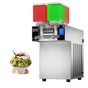 เครื่องทำน้ำแข็งเกล็ดหิมะเชิงพาณิชย์ 750 วัตต์ ผลิตน้ำแข็งได้ 120 กก. ต่อวัน ใช้สารทำความเย็น R290 ระบายความร้อนด้วยอากาศ ลูกกลิ้งขนาด 9 ซม. เครื่องทำบิงซู ทำความสะอาดอัตโนมัติ - Product Image 2