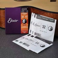 Cordes de guitare Elixir, ensembles de cordes en laiton enduites sous vide, cordes de guitare folk, fils enduits en bronze phosphoreux et laiton, ensemble complet