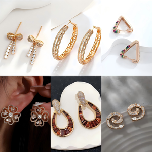 Colección de Pendientes al por Mayor XUPING, Pendientes de Lágrima con Baño de Oro y Circonita Roja, Joyería Glamurosa para Mujer, Regalo Ideal - Product Image 3