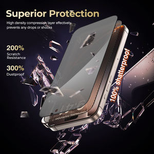 Protector de Pantalla de Vidrio Templado con Cobertura Total y Privacidad, Personalizable con Logotipo OEM, 9H 2.5D, Antichoque, Antiestático, Fácil Instalación, Compatible con Appl 17 16 15 14PM - Product Image 4