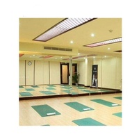 Miroir mural de fitness moderne sans cadre, pleine longueur, en verre argenté 4mm 5mm, 48 x 72 pouces, pas cher, avec motifs ovales et circulaires