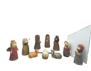 Conjunto de berço de natal, decoração de mesa maria, joseph, wiseme, poly, resina, presentes para decoração de casa