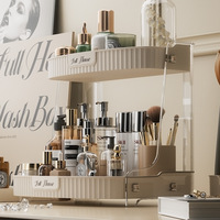 Support de rangement rond en plastique pour cosmétiques, pour coiffeuse, masque, toilette, boîte de bureau anti-poussière
