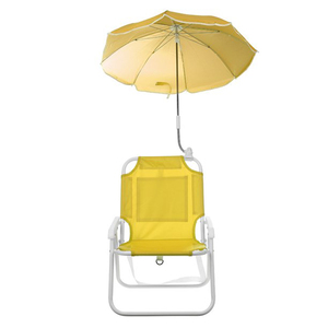 Cadeira de metal dobrável para crianças, cadeira dobrável com braçadeira para acampamento, uso ao ar livre, cadeira de praia com grampo, guarda-chuva para crianças e bebês